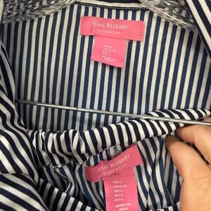 Isaac Mizrahi Navy and White Striped Sleepwear